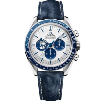 Omega Acceso exclusivo Silver Snoopy Award Speedmaster Serie de Aniversario 42 mm, acero con pulsera en tejido de nailon revestido 310.32.42.50.02.001
