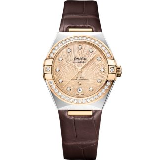 Omega Constellation 29 mm, acero - oro Moonshine™ con aligátor 131.28.29.20.58.001