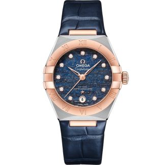Omega Constellation 29 mm, acero - oro Sedna™ con pulsera de piel 131.23.29.20.99.003