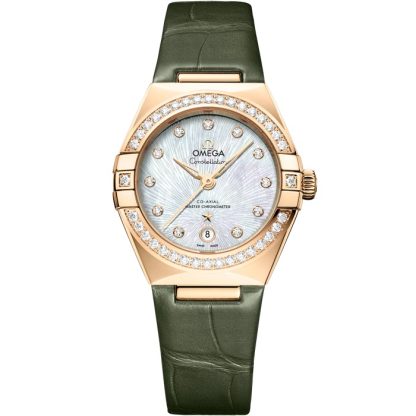 Omega Constellation 29 mm, oro Moonshine™ con aligátor 131.58.29.20.55.003