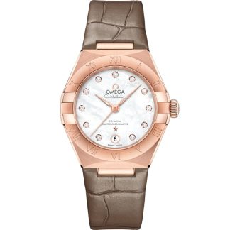 Omega Constellation 29 mm, oro Sedna™ con pulsera de piel 131.53.29.20.55.002