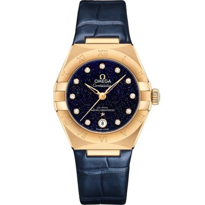 Omega Constellation 29 mm, oro amarillo con pulsera de piel 131.53.29.20.53.001