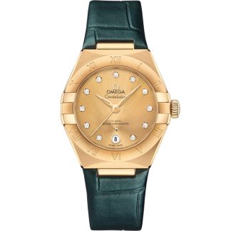 Omega Constellation 29 mm, oro amarillo con pulsera de piel 131.53.29.20.58.001