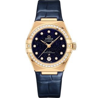 Omega Constellation 29 mm, oro amarillo con pulsera de piel 131.58.29.20.53.001