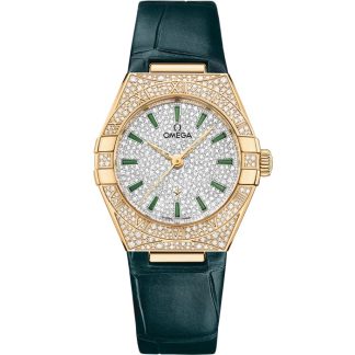 Omega Constellation 29 mm, oro amarillo con pulsera de piel 131.58.29.20.99.002