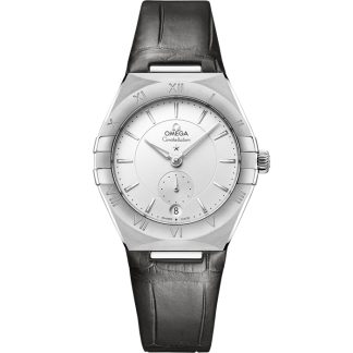 Omega Constellation 34 mm, acero con pulsera de piel 131.13.34.20.02.001