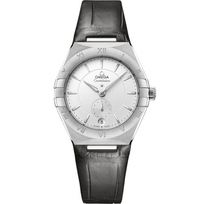 Omega Constellation 34 mm, acero con pulsera de piel 131.13.34.20.02.001