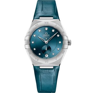 Omega Constellation 34 mm, acero con pulsera de piel 131.13.34.20.53.001