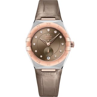 Omega Constellation 34 mm, acero - oro Sedna™ con pulsera de piel 131.23.34.20.63.001