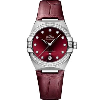 Omega Constellation 36 mm, acero con pulsera de piel 131.18.36.20.61.001