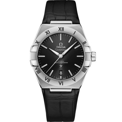 Omega Constellation 39 mm, acero con pulsera de piel 131.13.39.20.01.001