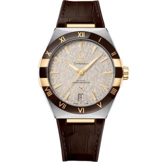 Omega Constellation 41 mm, acero - oro amarillo con pulsera de piel 131.23.41.21.06.002