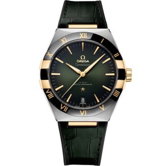 Omega Constellation 41 mm, acero - oro amarillo con pulsera de piel 131.23.41.21.10.001