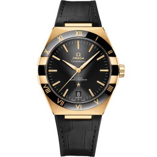 Omega Constellation 41 mm, oro amarillo con pulsera de piel 131.63.41.21.01.001