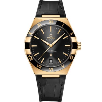 Omega Constellation 41 mm, oro amarillo con pulsera de piel 131.63.41.21.01.001