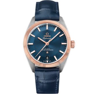 Omega Constellation Globemaster 39 mm, acero - oro Sedna™ con pulsera de piel 130.23.39.21.03.001