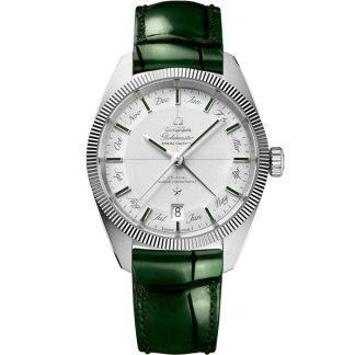 Omega Constellation Globemaster 41 mm, platino con pulsera de piel 130.93.41.22.99.002