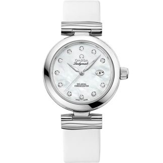 Omega De Ville Ladymatic 34 mm, acero con pulsera de piel 425.32.34.20.55.002