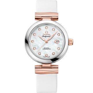 Omega De Ville Ladymatic 34 mm, acero - oro Sedna™ con pulsera de piel 425.22.34.20.55.004