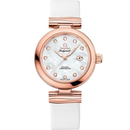 Omega De Ville Ladymatic 34 mm, oro Sedna™ con pulsera de piel 425.62.34.20.55.004