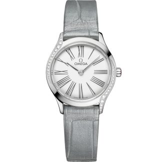 Omega De Ville Mini Trésor 26 mm, acero con aligátor 428.18.26.60.04.001
