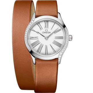 Omega De Ville Mini Trésor 26 mm, acero con piel 428.17.26.60.04.005