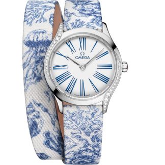 Omega De Ville Mini Trésor 26 mm, acero con toile de jouy 428.17.26.60.04.001