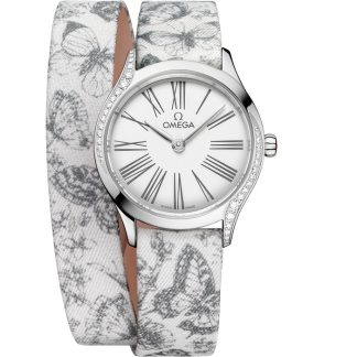 Omega De Ville Mini Trésor 26 mm, acero con toile de jouy 428.17.26.60.04.002