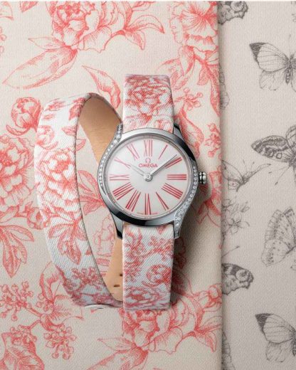 Omega De Ville Mini Trésor 26 mm, acero con toile de jouy 428.17.26.60.04.003 - Imagen 7
