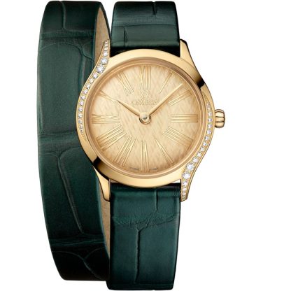 Omega De Ville Mini Trésor 26 mm, oro Moonshine™ con aligátor 428.58.26.60.99.002