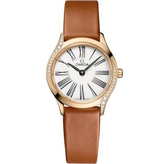 Omega De Ville Mini Trésor 26 mm, oro Moonshine™ con pulsera de piel 428.57.26.60.04.004