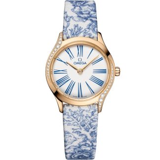 Omega De Ville Mini Trésor 26 mm, oro Moonshine™ con toile de jouy 428.57.26.60.04.001
