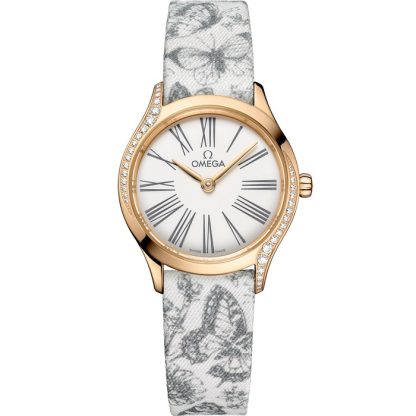 Omega De Ville Mini Trésor 26 mm, oro Moonshine™ con toile de jouy 428.57.26.60.04.002