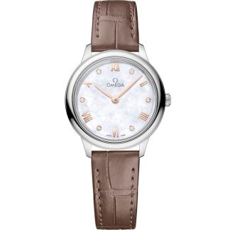 Omega De Ville Prestige 27,5 mm, acero con pulsera de piel 434.13.28.60.55.001