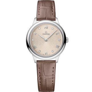 Omega De Ville Prestige 27,5 mm, acero con pulsera de piel 434.13.28.60.59.001