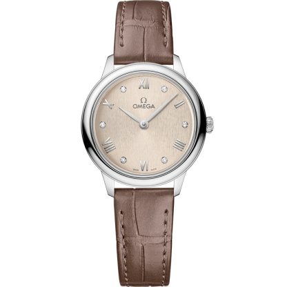 Omega De Ville Prestige 27,5 mm, acero con pulsera de piel 434.13.28.60.59.001