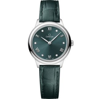 Omega De Ville Prestige 27,5 mm, acero con pulsera de piel 434.13.28.60.60.001