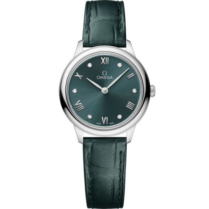 Omega De Ville Prestige 27,5 mm, acero con pulsera de piel 434.13.28.60.60.001