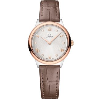 Omega De Ville Prestige 27,5 mm, acero - oro Sedna™ con pulsera de piel 434.23.28.60.52.001