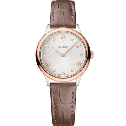 Omega De Ville Prestige 27,5 mm, acero - oro Sedna™ con pulsera de piel 434.23.28.60.52.001