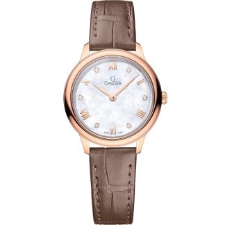 Omega De Ville Prestige 27,5 mm, oro Sedna™ con pulsera de piel 434.53.28.60.55.001