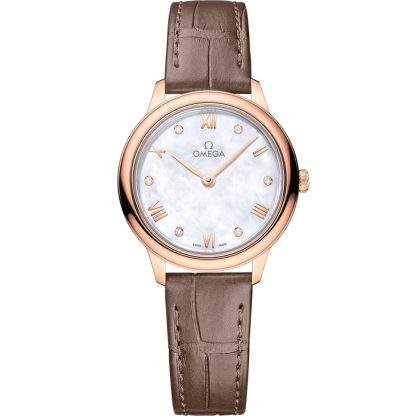 Omega De Ville Prestige 27,5 mm, oro Sedna™ con pulsera de piel 434.53.28.60.55.001