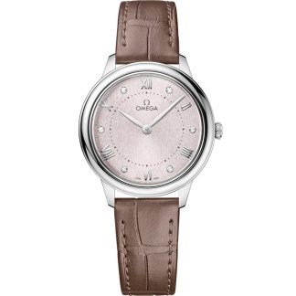 Omega De Ville Prestige 30 mm, acero con pulsera de piel 434.13.30.60.52.001