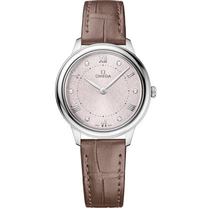 Omega De Ville Prestige 30 mm, acero con pulsera de piel 434.13.30.60.52.001