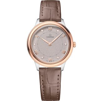 Omega De Ville Prestige 30 mm, acero - oro Sedna™ con pulsera de piel 434.23.30.60.52.001