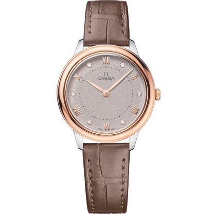 Omega De Ville Prestige 30 mm, acero - oro Sedna™ con pulsera de piel 434.23.30.60.52.001