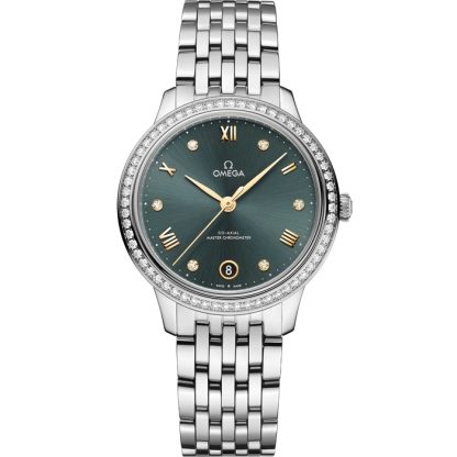 Omega De Ville Prestige 34 mm, acero con acero 434.15.34.20.60.001
