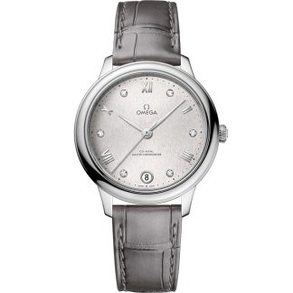 Omega De Ville Prestige 34 mm, acero con pulsera de piel 434.13.34.20.52.001