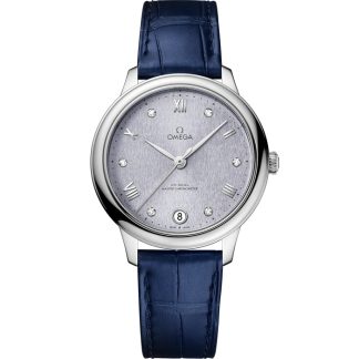 Omega De Ville Prestige 34 mm, acero con pulsera de piel 434.13.34.20.53.001