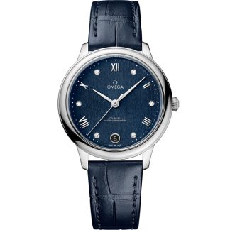 Omega De Ville Prestige 34 mm, acero con pulsera de piel 434.13.34.20.53.002
